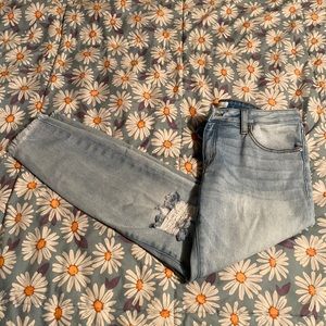 Womens KanCan lightly distressed light wash skinny jeans